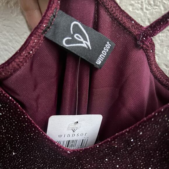 Windsor Mini Dress Purple Burgundy Sparkly Glitter Cocktail Sleeveless NWT Sz S - Picture 4 of 5